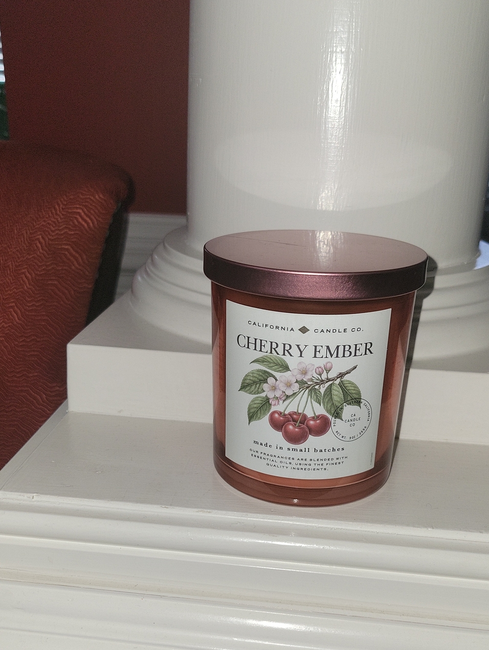 Cherry Ember Scented Candle by - Rose Copper